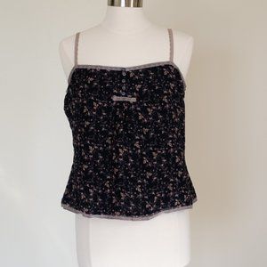 Gap Black Beige floral camisole